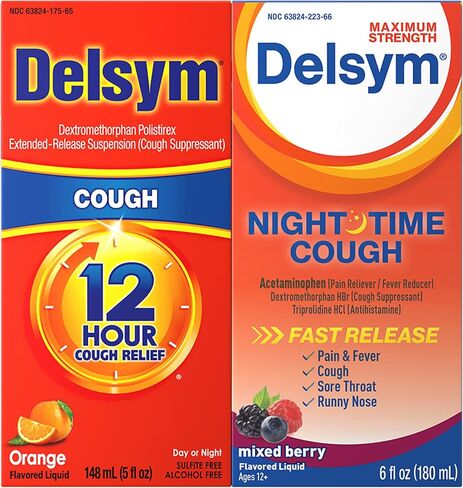 Delsym 12 Hour Cough 5 oz. and Nighttime Fast Relief 6oz, Combo Pack in Kuwait