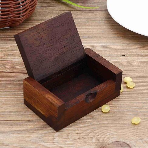 Wood Toothpick Holders, Mini Vintage Wooden Box Empty, Portable Decorative Box with Lid, 3.5×2.2 Inch for Coffee Table, Home, Hotel in Saudi Arabia