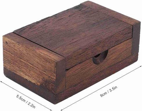 Wood Toothpick Holders, Mini Vintage Wooden Box Empty, Portable Decorative Box with Lid, 3.5×2.2 Inch for Coffee Table, Home, Hotel in Saudi Arabia