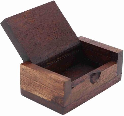 Wood Toothpick Holders, Mini Vintage Wooden Box Empty, Portable Decorative Box with Lid, 3.5×2.2 Inch for Coffee Table, Home, Hotel in Saudi Arabia