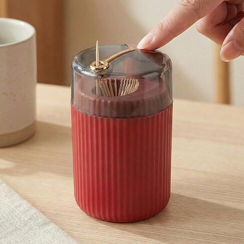 1pc Toothpick Dispenser Holder, Pop-Up Automatic Toothpick Box for Swab Jar and Dental Floss for Bathroom or Kitchen Restaurant - Green in Saudi Arabia