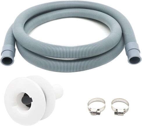 خرطوم مضخة آسن البحرية 3/4 بوصة مجموعة السباكة، 5 أقدام طويلة، أبيض مستقيم من خلال هال سكوبر صمام الزعنفة in Kuwait