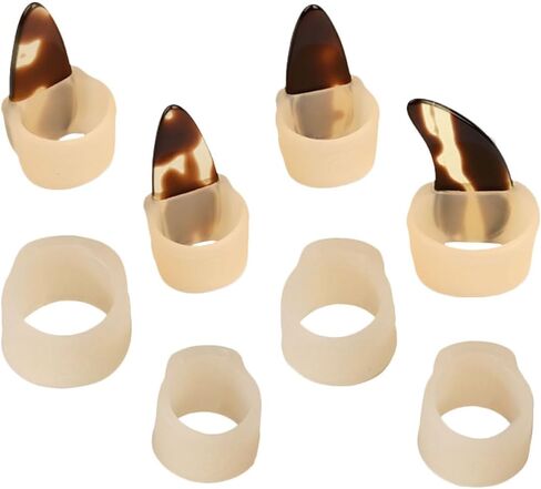 minkissy Silicone Guzheng Nail Protectors Adjustable Medium Size 8pcs Right Hand Skin Color Extra 4 Nail Covers for Guzheng Playing and Practice in Kuwait