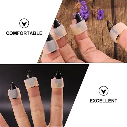 minkissy Silicone Guzheng Nail Protectors Adjustable Medium Size 8pcs Right Hand Skin Color Extra 4 Nail Covers for Guzheng Playing and Practice in Kuwait