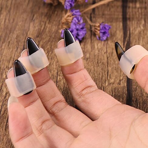 minkissy Silicone Guzheng Nail Protectors Adjustable Medium Size 8pcs Right Hand Skin Color Extra 4 Nail Covers for Guzheng Playing and Practice in Kuwait