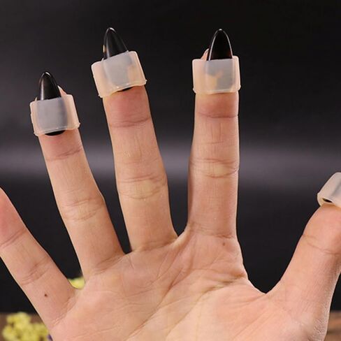 minkissy Silicone Guzheng Nail Protectors Adjustable Medium Size 8pcs Right Hand Skin Color Extra 4 Nail Covers for Guzheng Playing and Practice in Kuwait