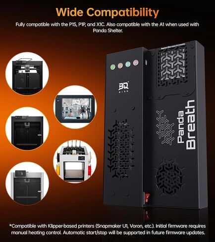 BIQU Panda Breath 3 in 1 Smart 3D Printer Chamber Heater + Air Filter + Filament Dryer for Bambu-Lab P1S P1P X1C A1, Snapmaker U1, Voron 3D Printers, Auto Start/Stop, Web/Button Control in Kuwait