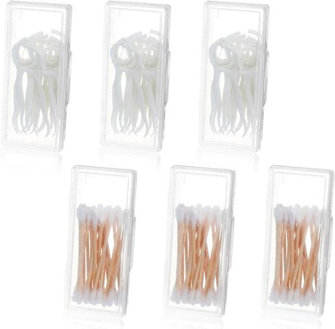 4 Pcs Cotton Swab Holder for Travel Portable Small Dental Floss Picks Case Clear Plastic Buds Storage Containers Box with Dustproof Lid for Ear Cosmetics Makeup Remover Nail Polish Remover in Saudi Arabia