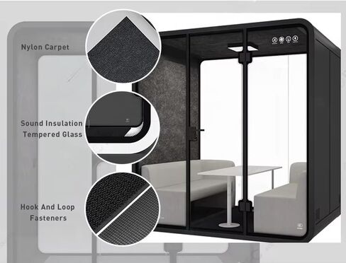 Soundproof Office Pod Booth, Quiet Meeting Pod Portable Modular Privacy Booth for Phone Calling Telephone Booth for Drums and Vocal Recording in Saudi Arabia