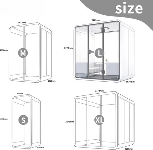 حجرة عزل الصوت المحمولة، حجرة الاجتماعات الهادئة مع لوحات صوتية، مكتب عازل للصوت لتسجيل الصوت، الغناء، العمل عن بعد in Kuwait