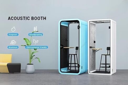 حجرة عزل الصوت المحمولة، حجرة الاجتماعات الهادئة مع لوحات صوتية، مكتب عازل للصوت لتسجيل الصوت، الغناء، العمل عن بعد in Kuwait