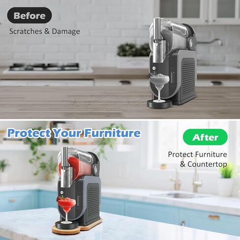 حصيرة شريط التمرير لـ Ninja Slushie Machine FS301 - لوحة انزلاق الخيزران متوافقة مع صانع المشروبات المتجمد Ninja ، Appliance Slider لإكسسوارات Ninja Slushy ، لمكتب المطبخ المنزلي ، الأسود in Kuwait