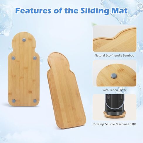 حصيرة شريط التمرير لـ Ninja Slushie Machine FS301 - لوحة انزلاق الخيزران متوافقة مع صانع المشروبات المتجمد Ninja ، Appliance Slider لإكسسوارات Ninja Slushy ، لمكتب المطبخ المنزلي ، الأسود in Kuwait