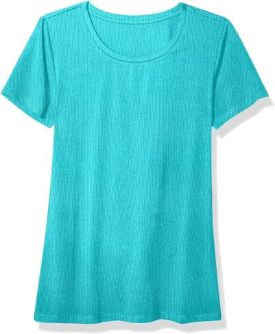 Womens Solid Color Short Sleeve Loose Fit Tops Crewneck Casual Comfy Shirts Basic Summer Vacation Daily Wear Blouses in Saudi Arabia