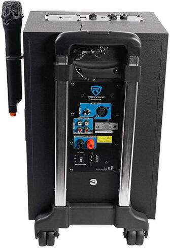 Rockville ROCKnGo 8" 360W Portable PA Speaker, Bluetooth, Wireless Mic, USB, TF, FM Radio, Rechargeable Battery, for Karaoke and Outdoor Events in Kuwait