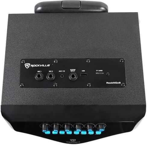 Rockville ROCKnGo 8" 360W Portable PA Speaker, Bluetooth, Wireless Mic, USB, TF, FM Radio, Rechargeable Battery, for Karaoke and Outdoor Events in Kuwait