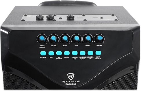 Rockville ROCKnGo 8" 360W Portable PA Speaker, Bluetooth, Wireless Mic, USB, TF, FM Radio, Rechargeable Battery, for Karaoke and Outdoor Events in Kuwait