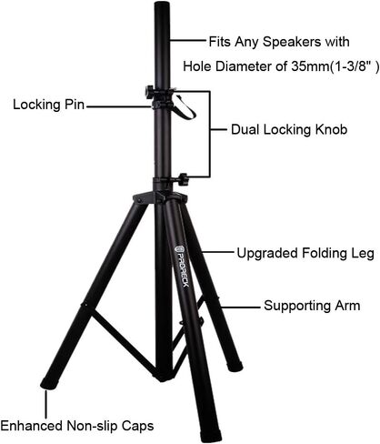 PRORECK PARTY 12 Portable 12-Inch Woofer 2-Way Powered PA Speaker System Combo Set with Bluetooth/USB/SD Card Reader/FM Radio/Remote Control/Speaker Stand in Kuwait