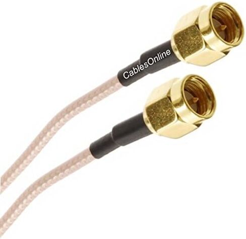 CablesOnline، كابل SMA ذكر 18 بوصة إلى SMA ذكر مطلي بالذهب RG316 كبل RF منخفض الخسارة، RF-MC101H in Saudi Arabia