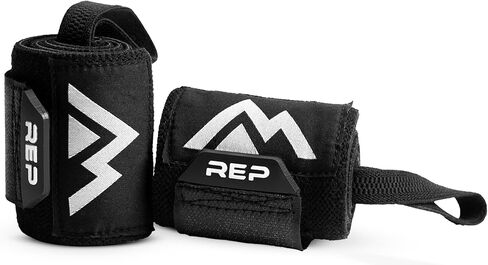 REP Wrist Wraps Weightlifting Support | Adjustable Strap | Gym Gymnastics Accessories | Men Women Fitness Training Powerlifting Gear | Strength Workout | Lifting Gloves | Bench Press Bands, Black in Saudi Arabia