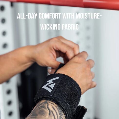 REP Wrist Wraps Weightlifting Support | Adjustable Strap | Gym Gymnastics Accessories | Men Women Fitness Training Powerlifting Gear | Strength Workout | Lifting Gloves | Bench Press Bands, Black in Saudi Arabia