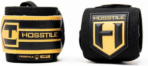 HOSSTILE Heavy Duty Wrist Support Wraps (Pair) – 18" Firm Joint Support, Durable Elastic, Extra-Strong Thumb Loop, Adjustable Hook and Loop Fastener, Powerlifting, Bodybuilding, Crossfit in Kuwait