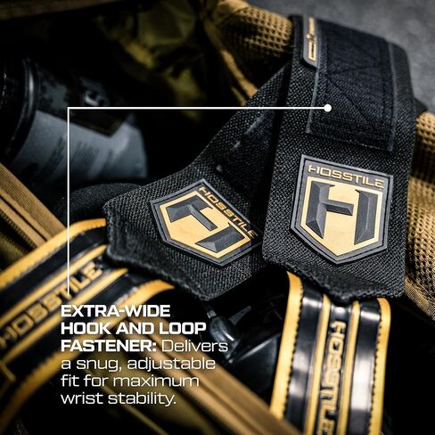 HOSSTILE Heavy Duty Wrist Support Wraps (Pair) – 18" Firm Joint Support, Durable Elastic, Extra-Strong Thumb Loop, Adjustable Hook and Loop Fastener, Powerlifting, Bodybuilding, Crossfit in Kuwait