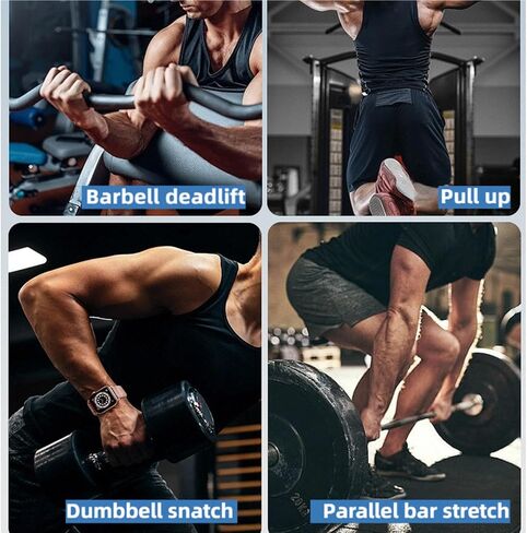 خطافات رفع الأثقال لرفع الأثقال (زوج)، أشرطة دعم معصم مضادة للانزلاق بسعة 660 رطل للرجال والنساء، لفافات معصم رياضية للسحب واللياقة البدنية وتدريبات القوة وتمارين كمال الأجسام in Kuwait