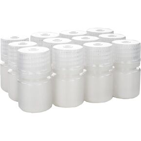 EISCO - Pack of 12, 8mL Sterile Narrow Mouth HDPE Translucent Reagent Bottles with Polypropylene Caps, Leak-Proof, Chemical Resistant, Laboratory Storage Bottles, -100 to 120°C Temperature Range in Kuwait