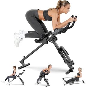 آلة تجديف قابلة للطي 3 في 1، مدرب أساسي AB مقاوم قابل للتعديل مع شاشة LCD، صالة ألعاب رياضية منزلية من الفولاذ الكربوني 265 رطل، سهلة التجميع in Kuwait