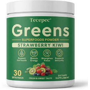 مسحوق سوبر جرينز سوبر فود، مزيج مشروب عصير الخضر مع سبيرولينا، والكلوريلا، والمواد المتكيفة والألياف، والإنزيمات الهاضمة، ومكمل ما قبل + البروبيوتيك للنساء والرجال الانتفاخ وصحة الأمعاء، 30 وجبة in Kuwait