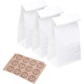 Paper Lunch Bags, Large White Lunch Bags, Paper Bags 8LB Lunch Sacks, Strong for Small Business (White-60 Count) in Saudi Arabia