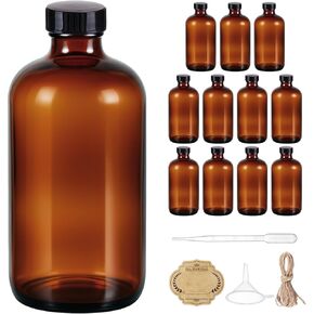 2 عبوة ، 16 أوقية زجاجات زجاجية العنبر بوسطن جولة زجاجات قابلة لإعادة التعبئة مع أغطية سوداء ، حاويات زجاجية مثالية للكومبوتشا ، التخمير الثانوي ، وتخزين البهارات ، والزيوت الأساسية محلية الصنع in Kuwait