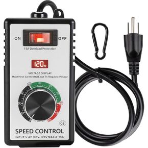 Variable Motor Speed Controller AC 100v-120V 15A, 4000W Speed Control Switch Regulator for Router, Fan and Polishing Machine - Electronic Voltage, Overload Protection and LED Display in Kuwait