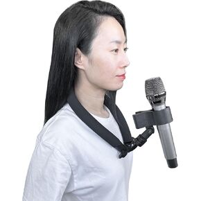 Microphone Neck Holder, Hands-Free Microphone Stand for Live Streaming, Hosting, Singing & Dancing, Magic Shows, Public Speaking in Saudi Arabia