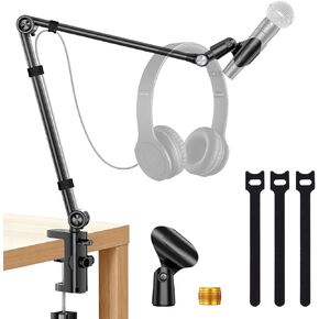 UBeesize Microphone Boom Arm, Aluminum Alloy Mic Arm Stand for Blue Yeti, HyperX QuadCast, Shure SM7B and Other Mic, 360° Rotatable Head Mic Arm Desk Mount with 3/8" to 5/8" Adapter for Podcast Gaming in Kuwait