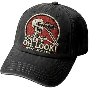 Oh Look Nobody Cares Wacky Funny Patterns Quirky Fun Print Adjustable Dad Cap Outdoor Fishing Hiking Sun Hat for All Ages in Saudi Arabia