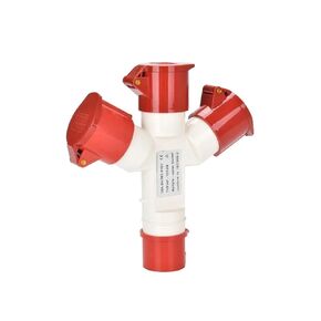 IP44 Three-Way Waterproof Industrial Aviation Plug Socket Y-Type 1 Input to 3 3P 4P 5P 16A 32A Tee 220V 380V(4P 16A 1to2) in Kuwait