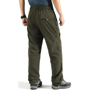 سراويل LOUECHY للرجال خفيفة الوزن للمشي لمسافات طويلة سريعة الجفاف ومريحة، سراويل كارجو بخصر مطاطي للعمل في الهواء الطلق in Kuwait