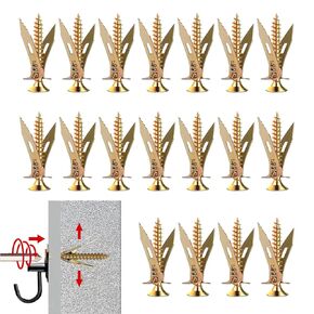 Extra-Long Screw Drywall Anchor Kit, 80 PCS (40 Anchors 12x40mm/0.47"x1.57" + 40 Screws 4x45mm/0.16"x1.77"), Metal Expansion Wall Grip Anchors for Thick Drywall & Heavy Duty Mounting in Saudi Arabia