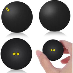 Double Yellow Dot Squash Balls 3pcs 38-40mm High Elastic Rubber Slow Speed Squash Balls for Beginner Competition Training and Sports in Kuwait