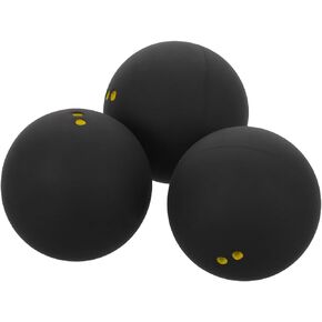 DOITOOL 3pcs Double Yellow Dot Squash Balls for Beginner Training and Competition, High Elastic Rubber, 38-40mm Professional Practice Balls for Indoor Sports in Kuwait