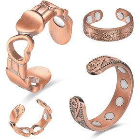 9X حلقات مغناطيسية للنساء، مع مغناطيس قوي، نحاس نقي صلب قابل للتعديل (البرقوق النحاسي وذيل السمكة) in Kuwait