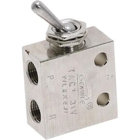 TAC2-31V 1/8" DN6 pneumatic valve, Threaded 2 Position 3 Way Air Pneumatic Knob Control ON OFF Toggle Valve, 1pc in Kuwait