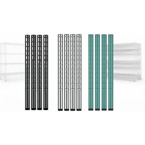 مجموعة مولفار مكونة من 4 أعمدة رفوف سلكية | تخصيص ارتفاع الأعمدة 8 "، 14" ، 27 "، 34" ، 54 "، 64" ، 74 "، 86" ، أو 96 "أعمدة رفوف سلكية قابلة للتعديل in Kuwait