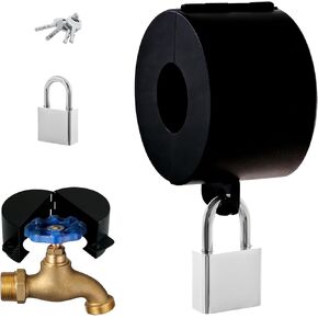 Gate Valve Locking Device with Lock, NPBIYOYG Outdoor Faucet Water Spigot Hose Bib Lock to Prevent Water Theft, for 1-1/2 to 3 in Dia Valve Handles (Black) in Kuwait