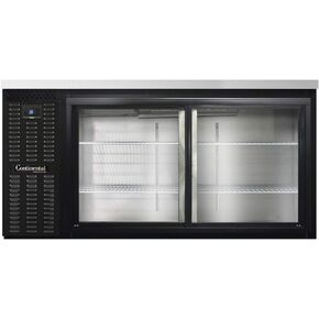 Continental Refrigerator BBC69-SGD Two Section Sliding Glass Door Refrigerated Back Bar Cooler, 69" W x 34-3/4"H, Black Exterior in Kuwait