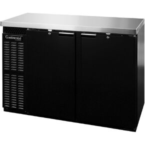 Continental Refrigerator BBC59 Two Section Refrigerated Back Bar Cooler, 59" W x 34-3/4"H, Black Exterior in Kuwait