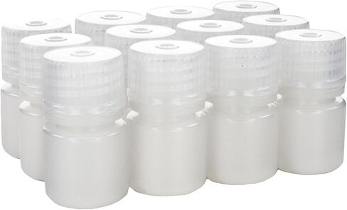 EISCO - عبوة مكونة من 12 زجاجة كاشفة شفافة معقمة ذات فم ضيق HDPE سعة 8 مل مع أغطية من البولي بروبيلين، مانعة للتسرب، مقاومة للمواد الكيميائية، زجاجات تخزين مختبرية، نطاق درجة حرارة -100 إلى 120 درجة مئوية in Saudi Arabia
