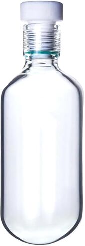 High Pressure Borosilicate Glass Cylindrical Bottle,Lab Heavy Wall Pressure Vessel with #15 PTFE Thread,Lab Glassware (200ml 60 * 130) in Kuwait